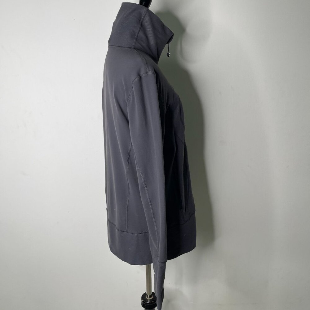 Lululemon Women's Grey In Stride Full Zip Thumbholes Jacket Size 12 - Picture 4 of 13